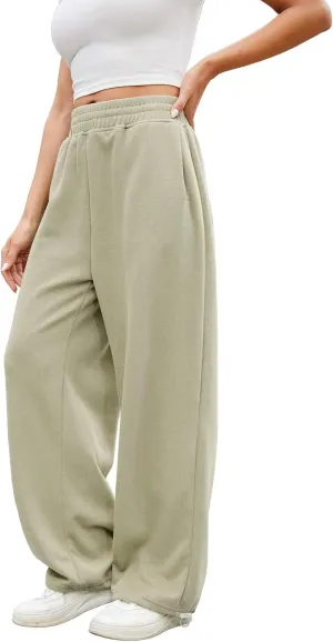 Women Baggy Sweatpants Casual Wide Leg Drawstring Athletic Fit Joggers Lounge Pants Trousers with Pockets