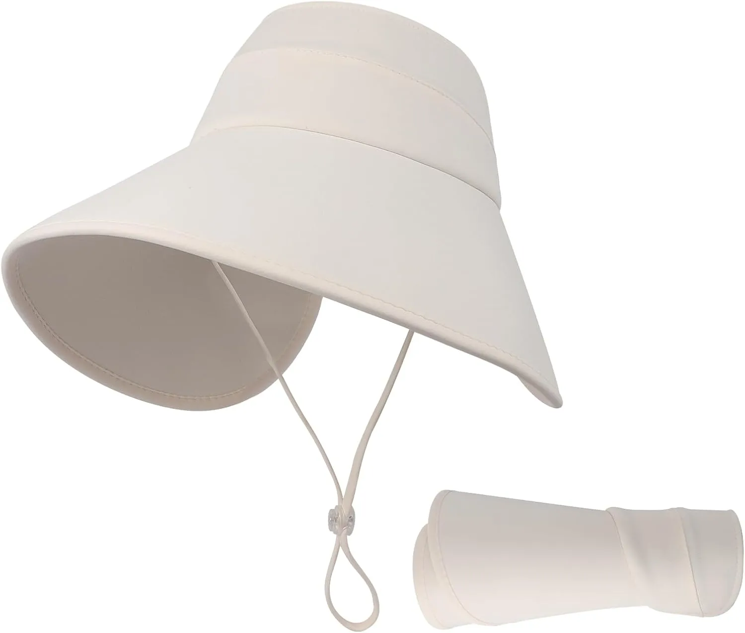 Women Foldable Sun Visor Hat Wide Brim UPF 50  UV Protection Hats Adjustable Floppy Topless Beach Cap