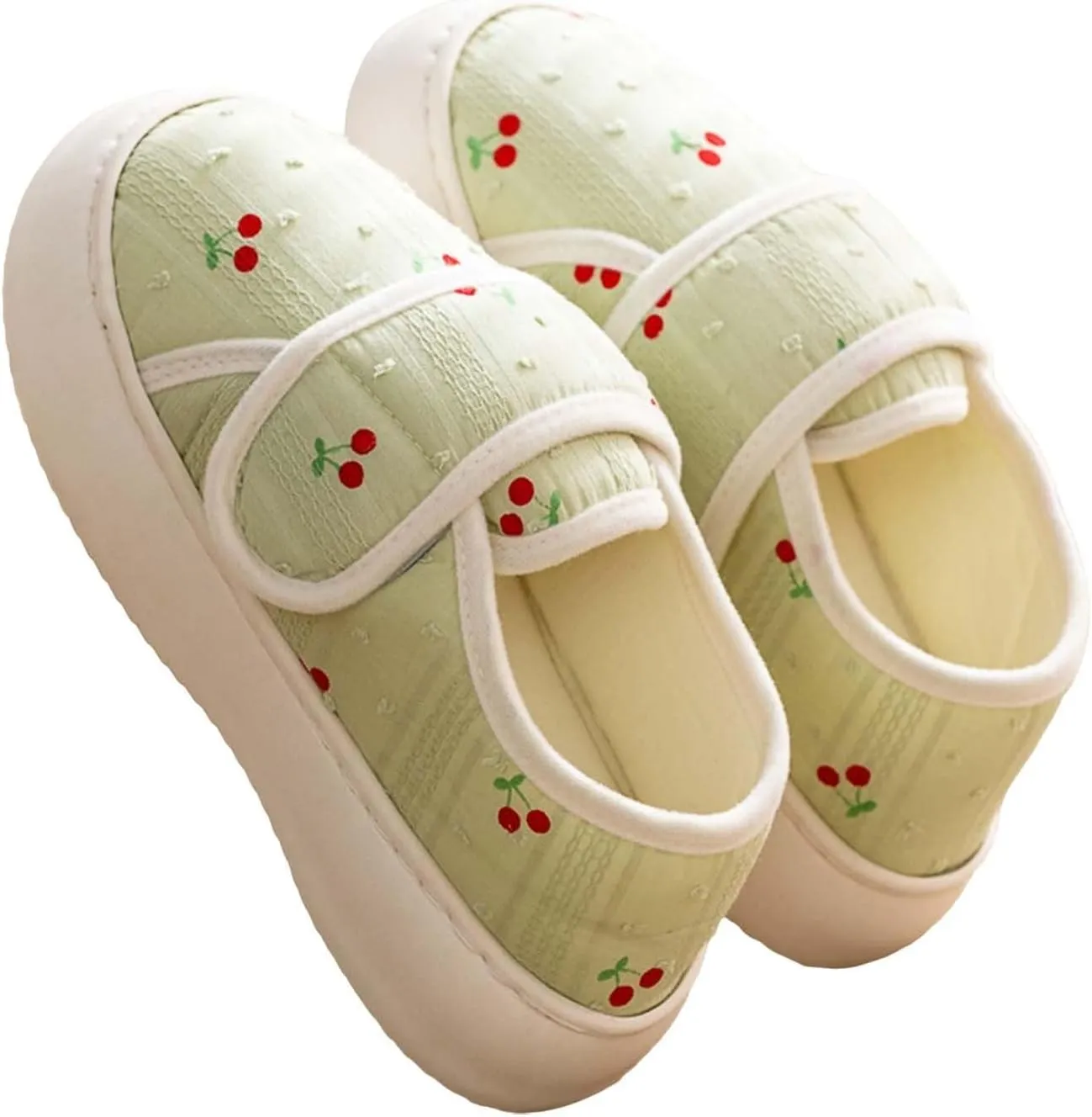 Womens Cute Closed Toe Slippers Indoor Lightweight Cozy Adjustable House Slippers Outdoor Slip On Travel Walking Shoe