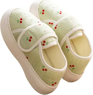 Womens Cute Closed Toe Slippers Indoor Lightweight Cozy Adjustable House Slippers Outdoor Slip On Travel Walking Shoe