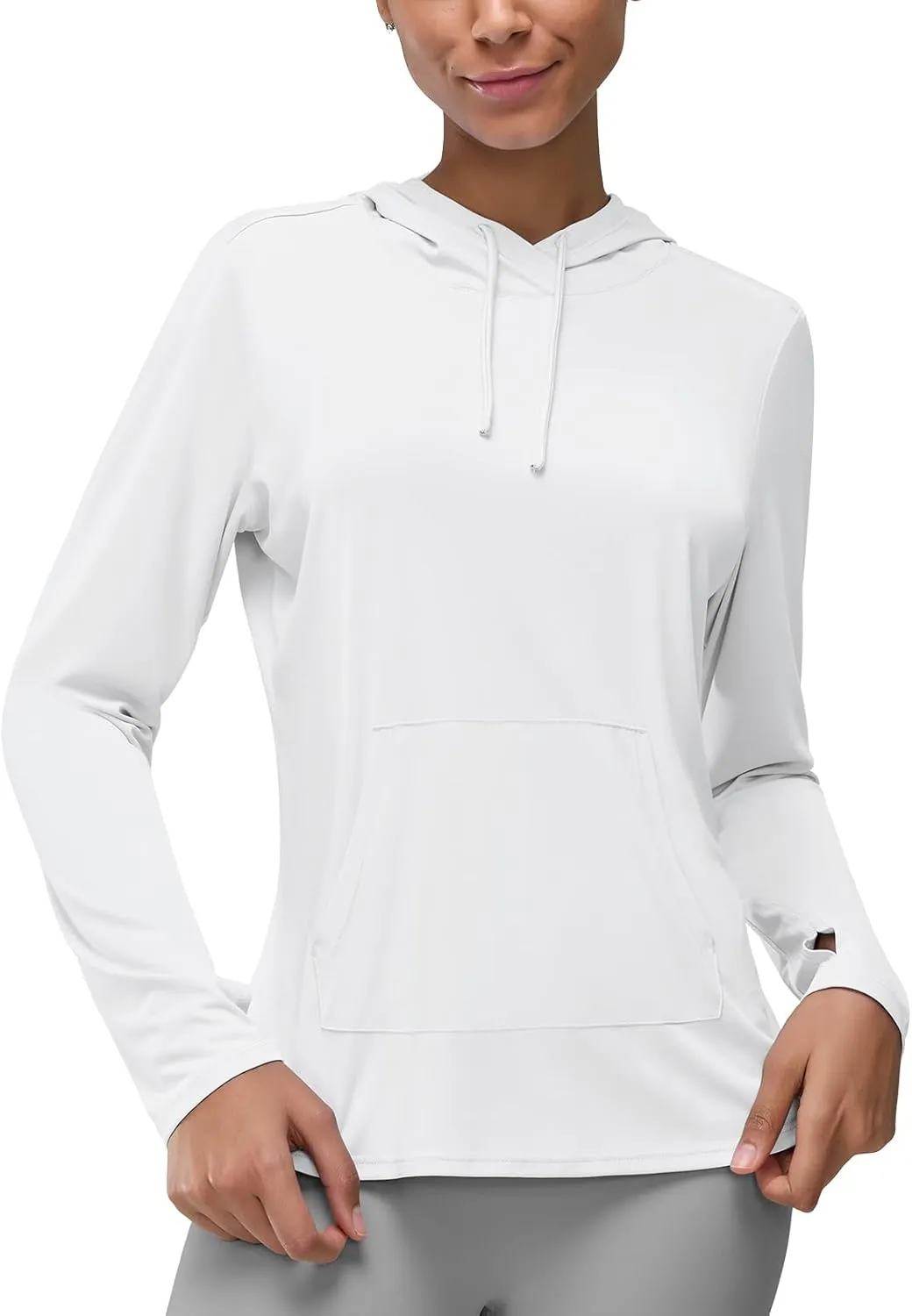 Women's Rash Guard Long Sleeve UV Sun Protection Shirts with Kangaroo Pocket Hoodie UPF 50  Lightweight SPF Tops for Hiking