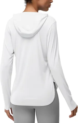 Women's Rash Guard Long Sleeve UV Sun Protection Shirts with Kangaroo Pocket Hoodie UPF 50  Lightweight SPF Tops for Hiking