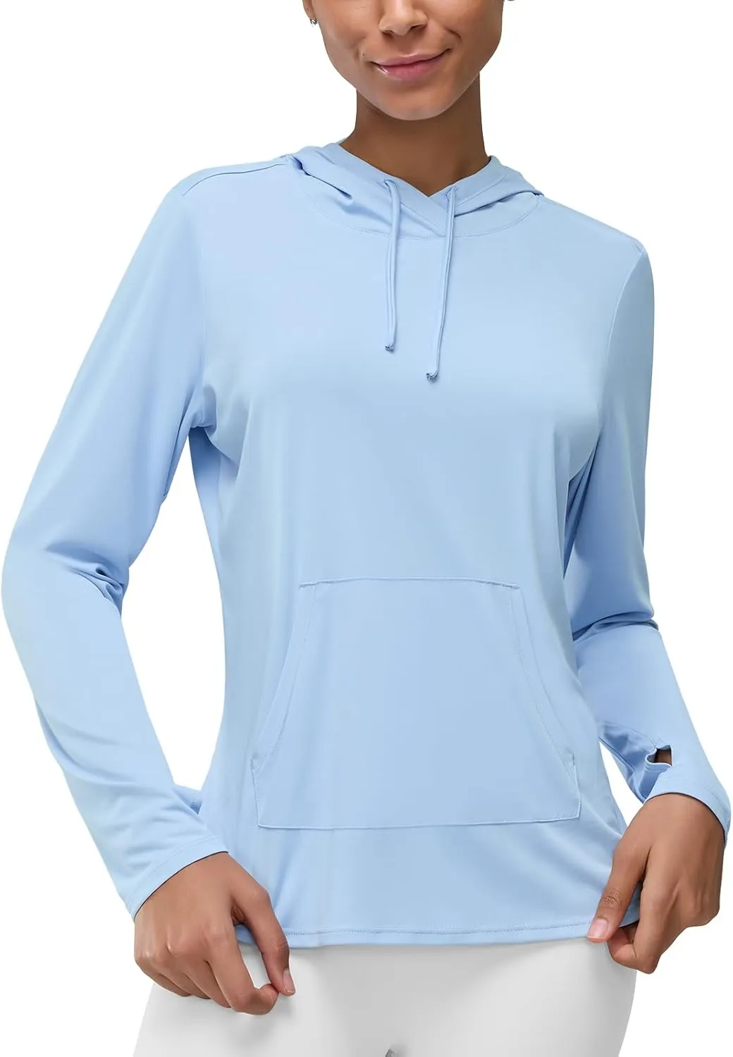 Women's Rash Guard Long Sleeve UV Sun Protection Shirts with Kangaroo Pocket Hoodie UPF 50  Lightweight SPF Tops for Hiking