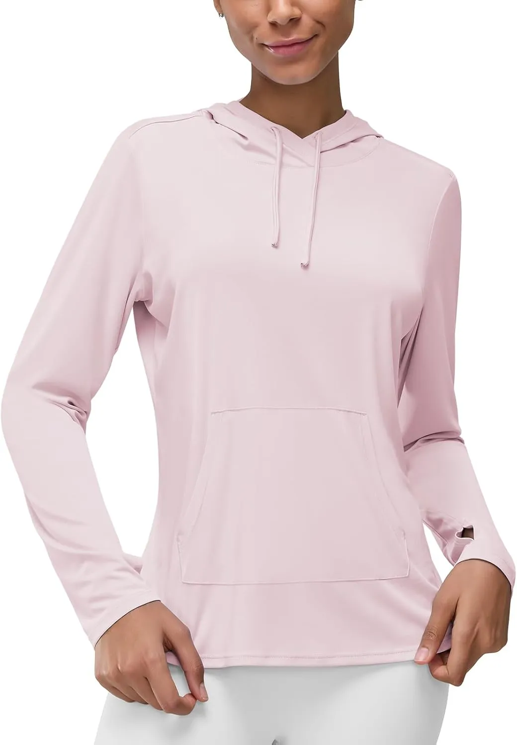 Women's Rash Guard Long Sleeve UV Sun Protection Shirts with Kangaroo Pocket Hoodie UPF 50  Lightweight SPF Tops for Hiking