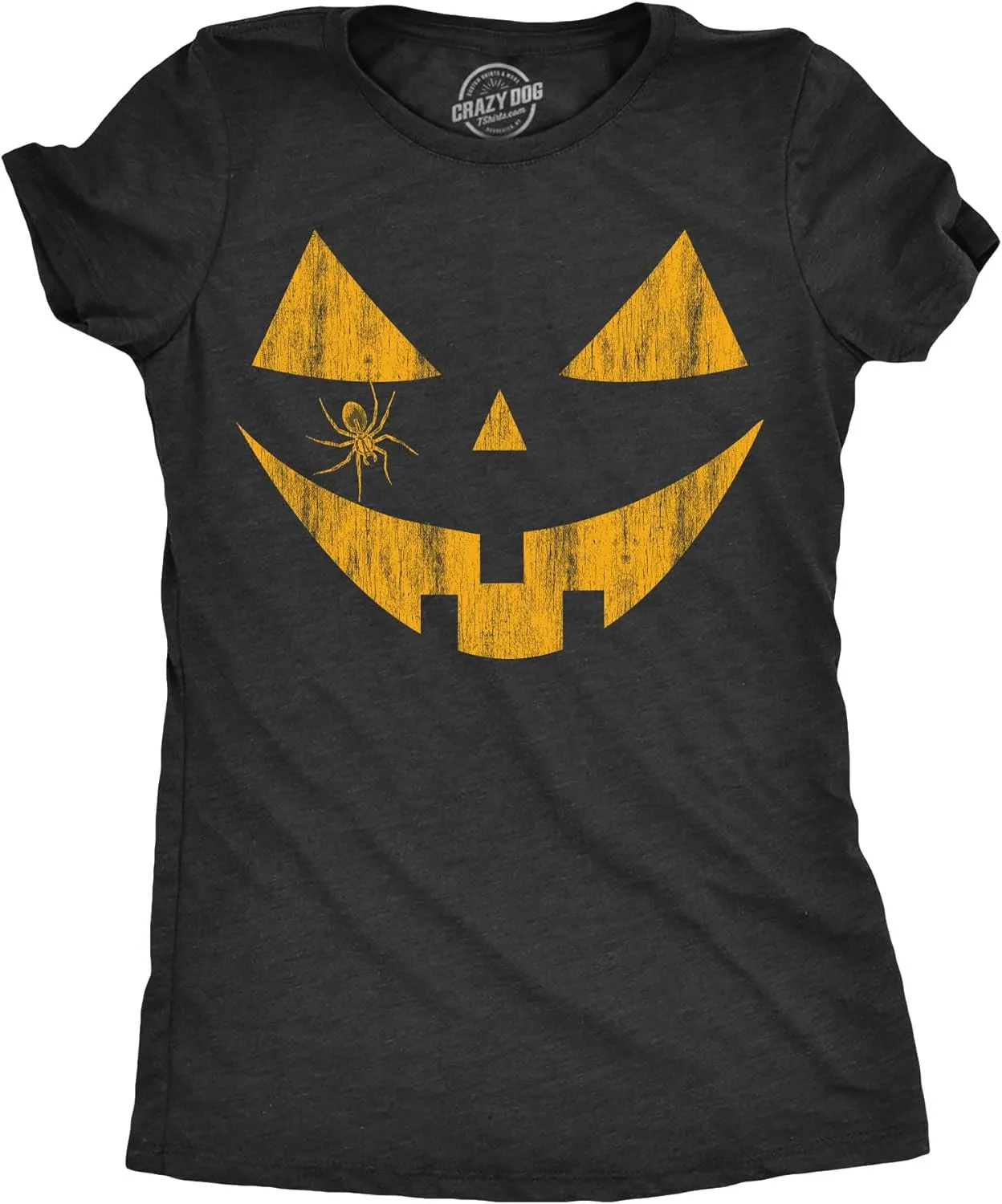 Womens Spooky and Funny Pumpkin Face Tees Halloween Jack O Lantern Tees for Womens