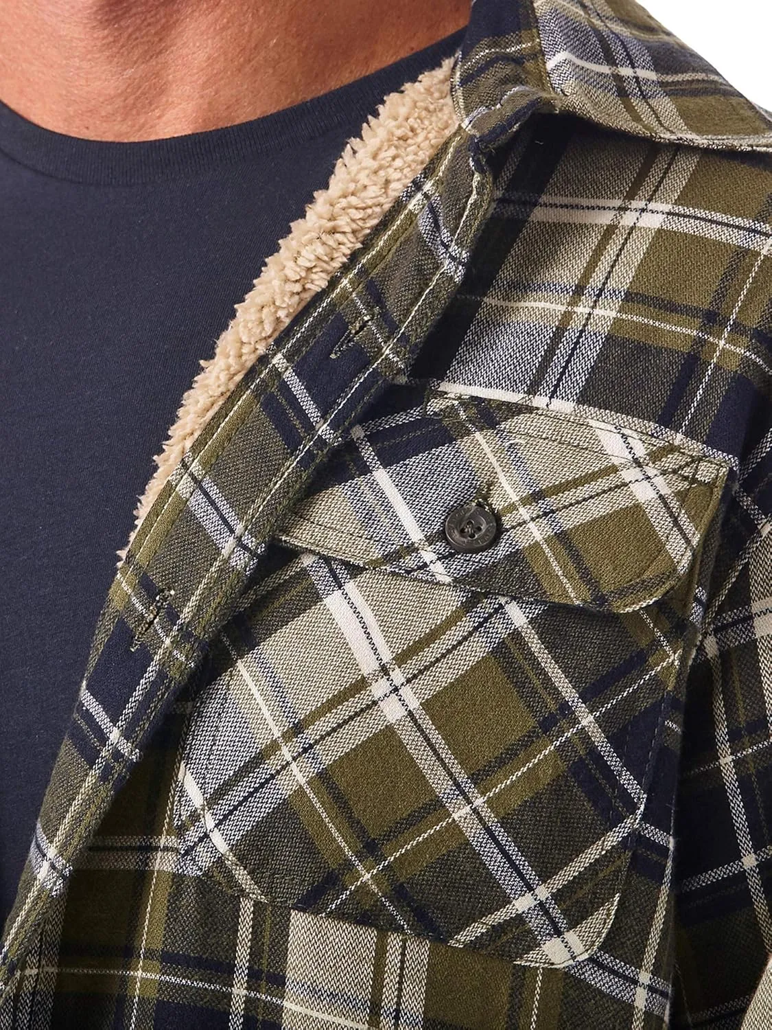 Wrangler Authentics Men's Long Sleeve Sherpa Lined Shirt Jacket