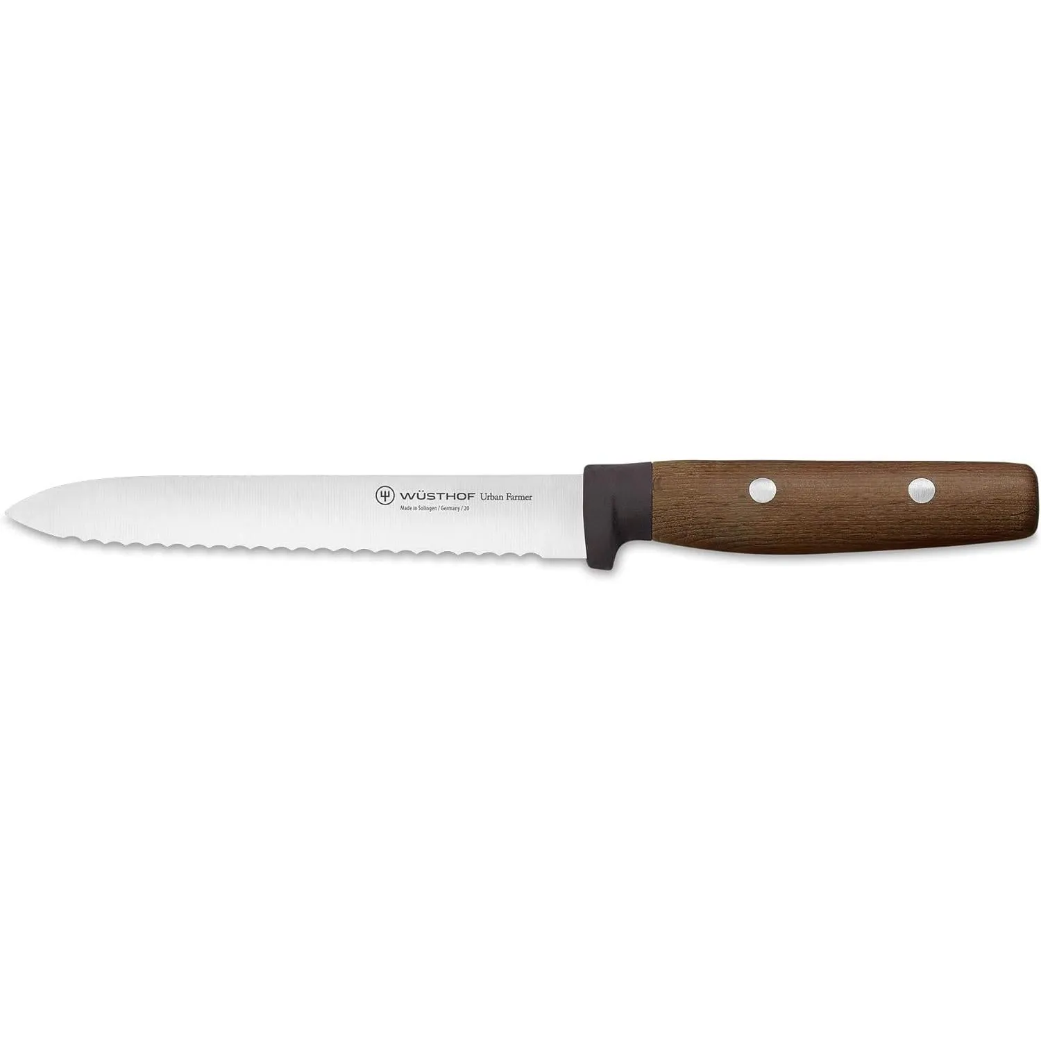 Wusthof Urban Farmer 5" Serrated Utility Knife with Heat Treated Beech Handle