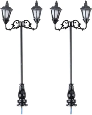 Yardwe 2pcs Street Light Model DIY Sand Table Lights for Construction and Decoration Scale Miniature Park Lamp for Toys and Microlandscape Ornament