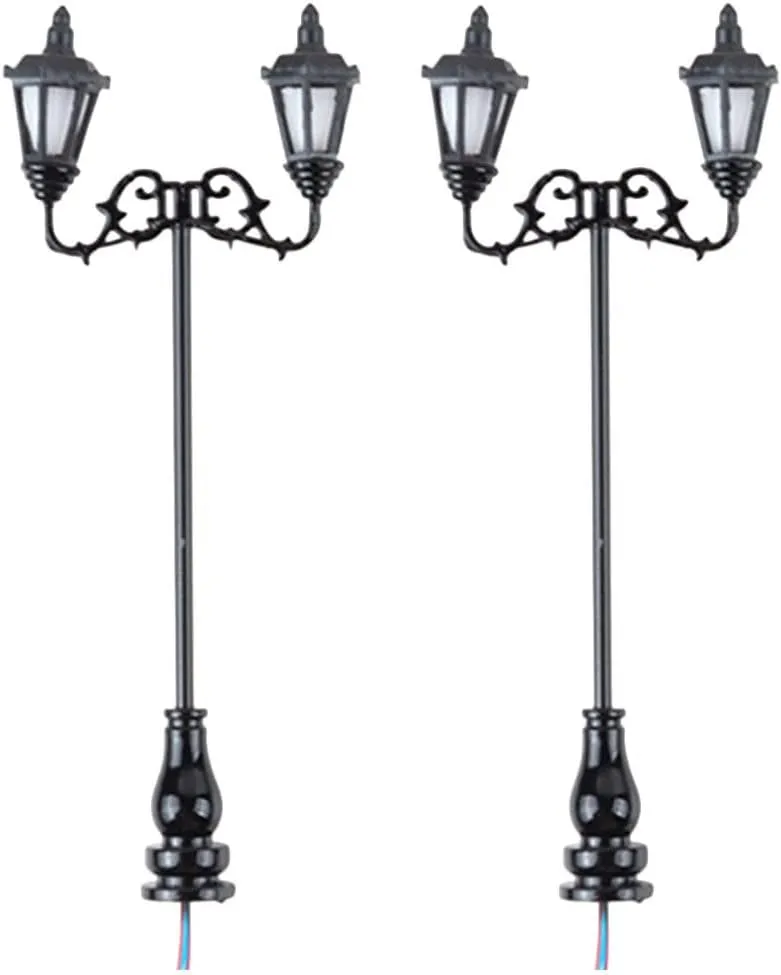 Yardwe 2pcs Street Light Model DIY Sand Table Lights for Construction and Decoration Scale Miniature Park Lamp for Toys and Microlandscape Ornament