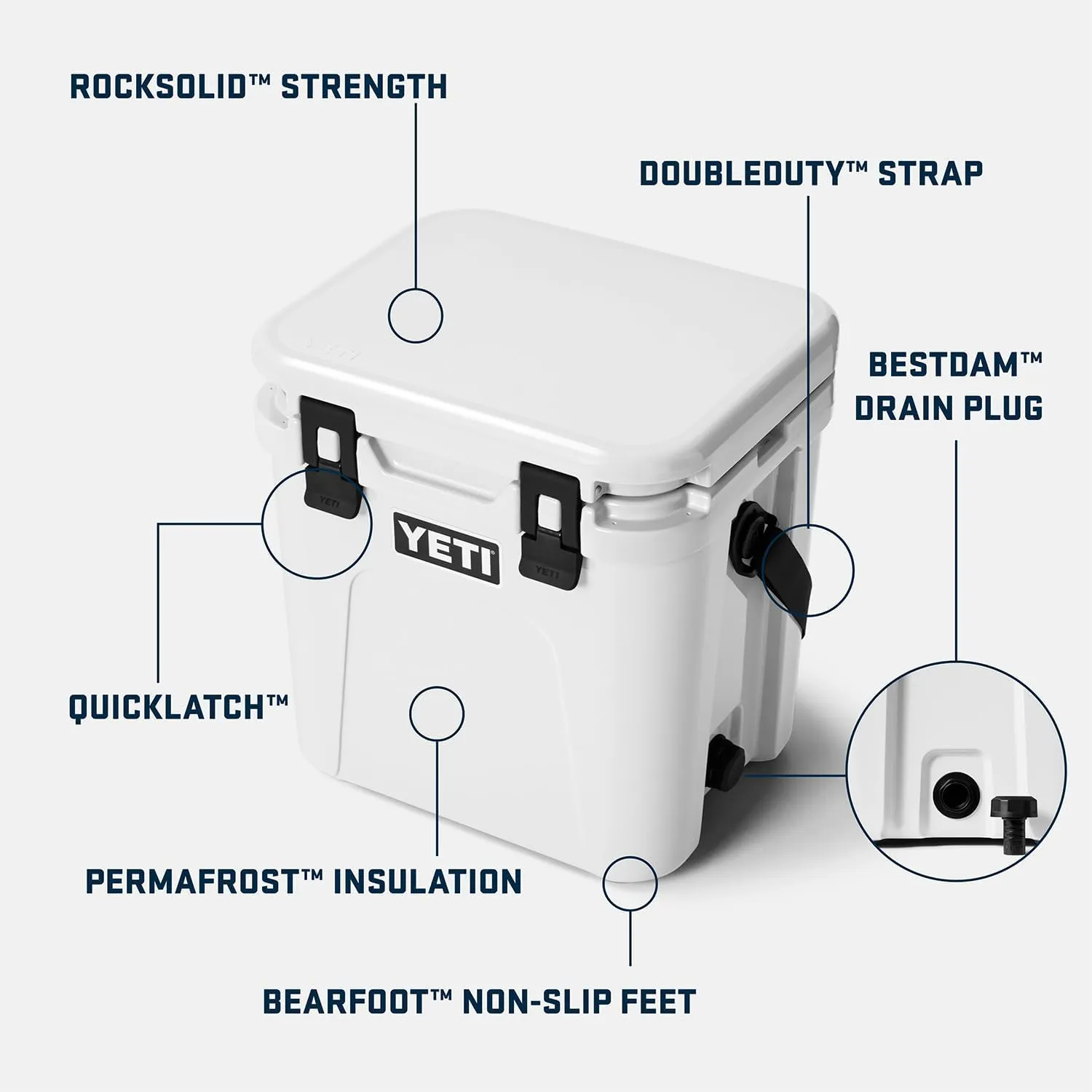 YETI Roadie 24 2.0 Hard Cooler with DoubleDuty Shoulder Strap and Drain Plug