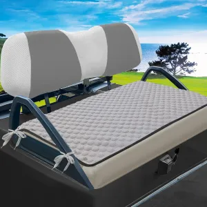 YOKYHOM Golf Cart Seat Covers, Ice Silk Fabric Golf Cart Seat Towel Blanket, Anti-Slip Low Surface   Adaptable Tie Rope Design, Perfect for Yamaha, EZGO, Club Car and More Golf Carts (39''x 22'')
