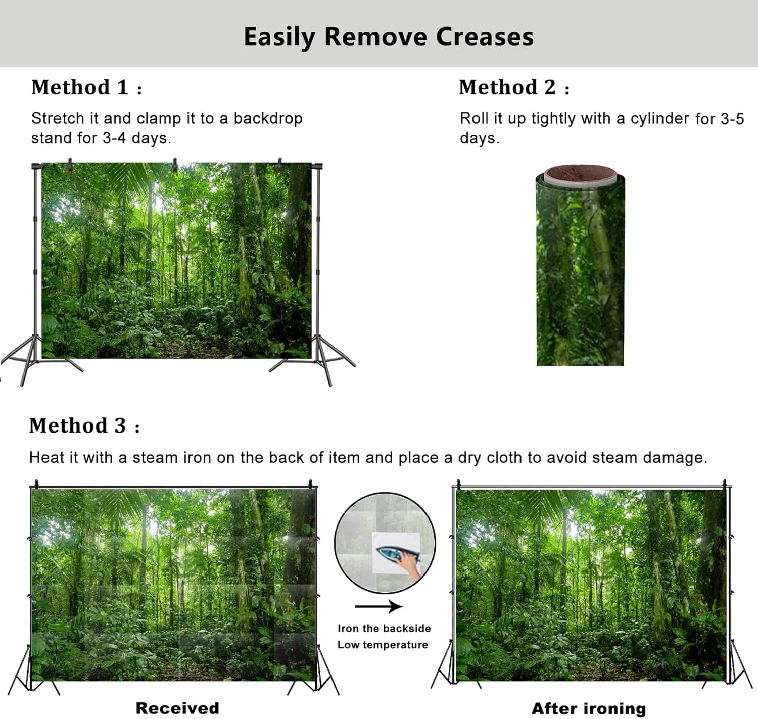 YongFoto 9x6ft Jungle Forest Trees Backdrops for Photography Summer Woods Wonderland Trees Plant Spring Nature Landscape Photography Background Picnic Camping Girl Boy Scouts Adventure Photo Studio