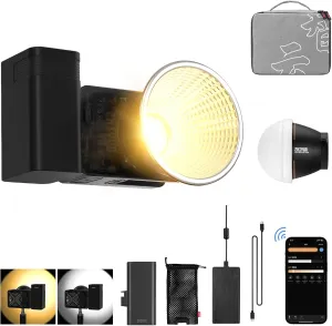 Zhiyun Molus X60 Combo Bi-Color Video Light,60W 2700-6500K TLCI 97  CRI 95  with 9 Light Effects,Bowens Mount Support PD Fast Charging and Detachable Grip Battery